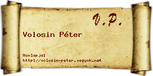 Volosin Péter névjegykártya